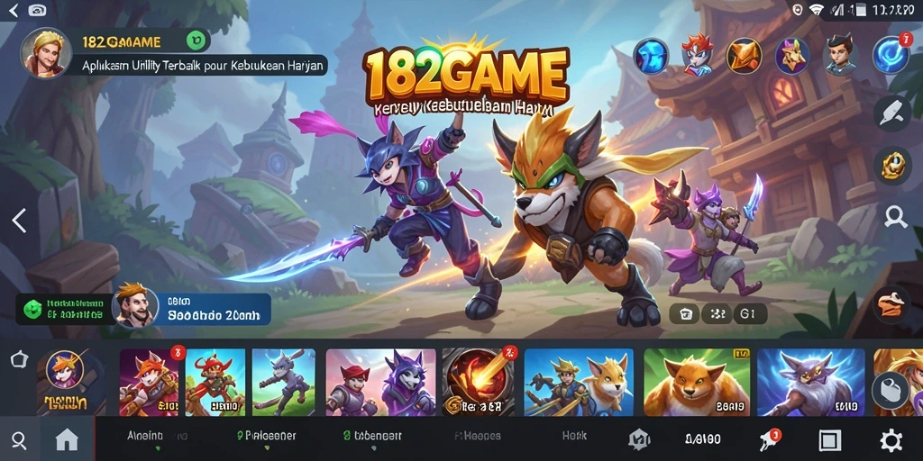 Tampilan aplikasi 182GAME yang intuitif dan memudahkan pengguna.