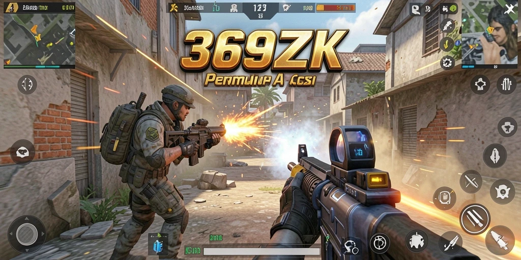 Screenshot menunjukkan aksi gameplay intens dalam 369ZK.