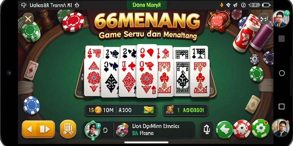 Tampilan gameplay seru 66MENANG saat bermain Domino.