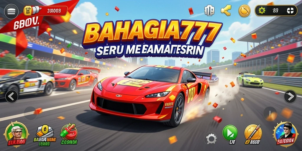 Tangkapan layar gameplay balapan di BAHAGIA777 yang menegangkan.