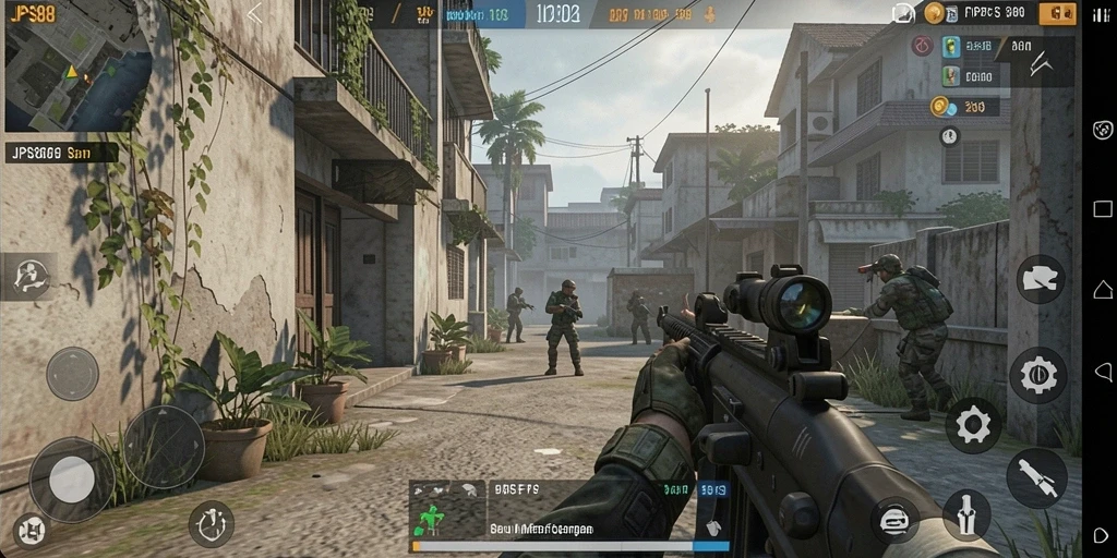 Screenshot utama JPS88 menampilkan aksi menembak yang intens dalam game FPS.