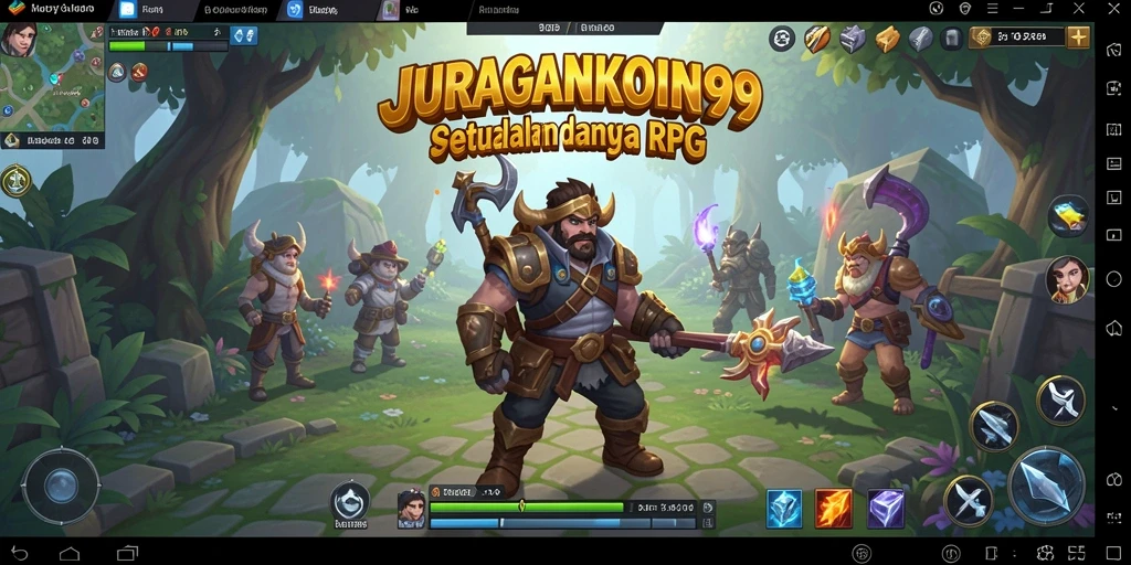 Tampilan gameplay seru JURAGANKOIN99 dengan karakter dan pertarungan menarik.
