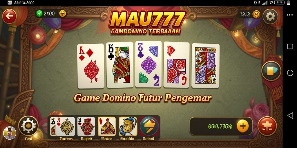 Tampilan permainan domino yang seru dalam MAU777.
