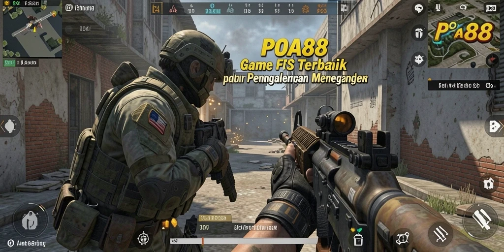 Tampilan gameplay seru dan menegangkan dari POA88 dengan aksi pertempuran FPS.