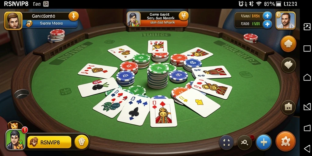 Tampilan gameplay RSNVIP8 yang menegangkan dalam permainan Gaple.