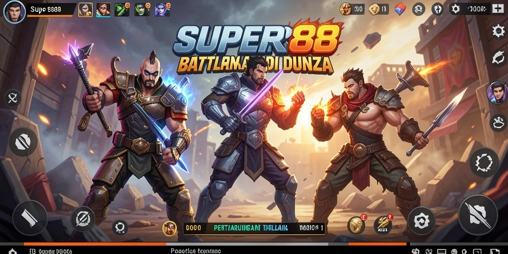 Tampilan gameplay SUPER88 dengan aksi Battle Royale yang intens.