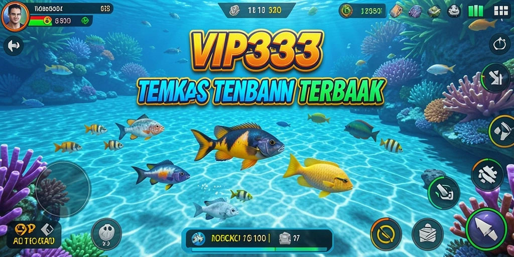 Tampilan gameplay seru dalam VIP333 saat menembak ikan.