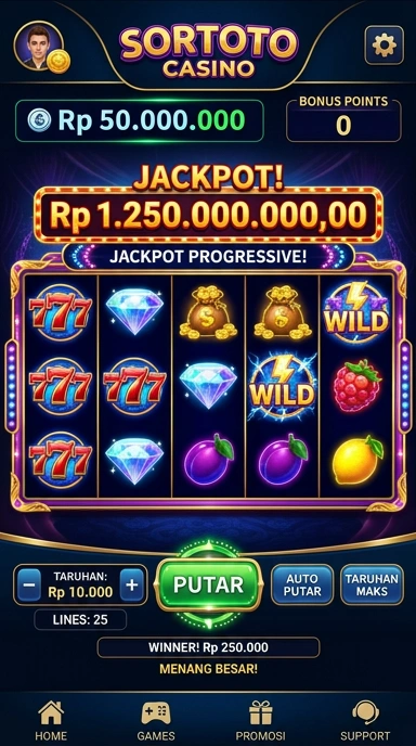 Tampilan antarmuka sortoto yang intuitif dan mudah digunakan.